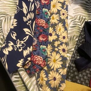 Three men’s floral neckties, banana republic, Alexander Julian
